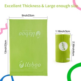 USBOO Disposable Diaper Bags for Baby, 20 Refill Rolls/300 Bags Waste Bags with Dispenser, Convenient and Quick Diaper Disposal, Unscented