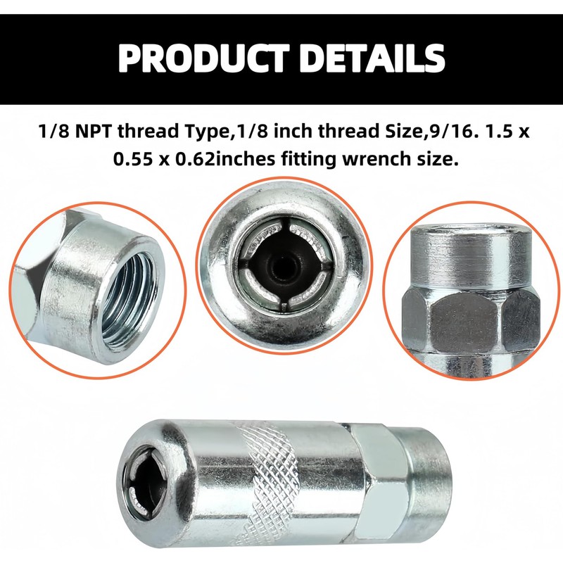 4-Pack M-ilwaukee Grease Gun Coupler Tips 49-16-2649 Replacement Coupler for