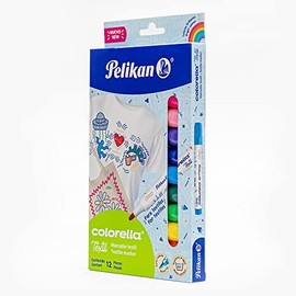 Pelikan Plumón Colorella Textil con 12 Piezas. Ideal para pintar sobre telas. No mancha.