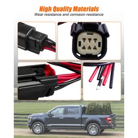 6-Pin Rear Tail Light Lamp Connector Wire Fit for Ford F-150 2016-2020, Pigtail Plug Wiring Harness Replace 33472-0606