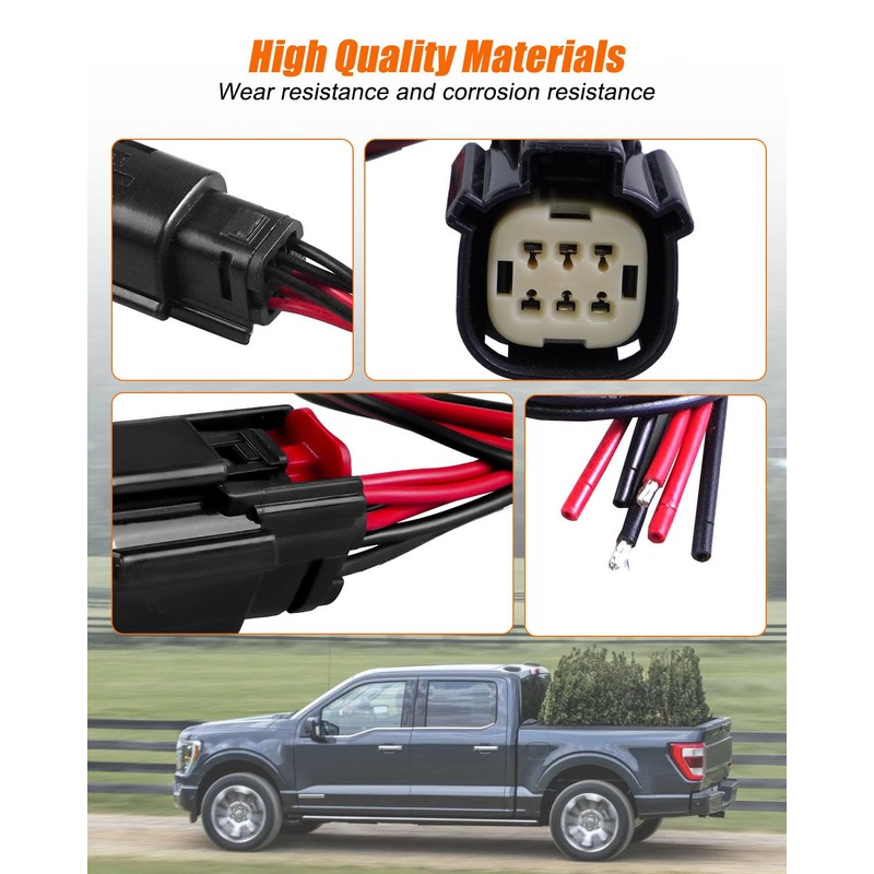 6-Pin Rear Tail Light Lamp Connector Wire Fit for Ford
