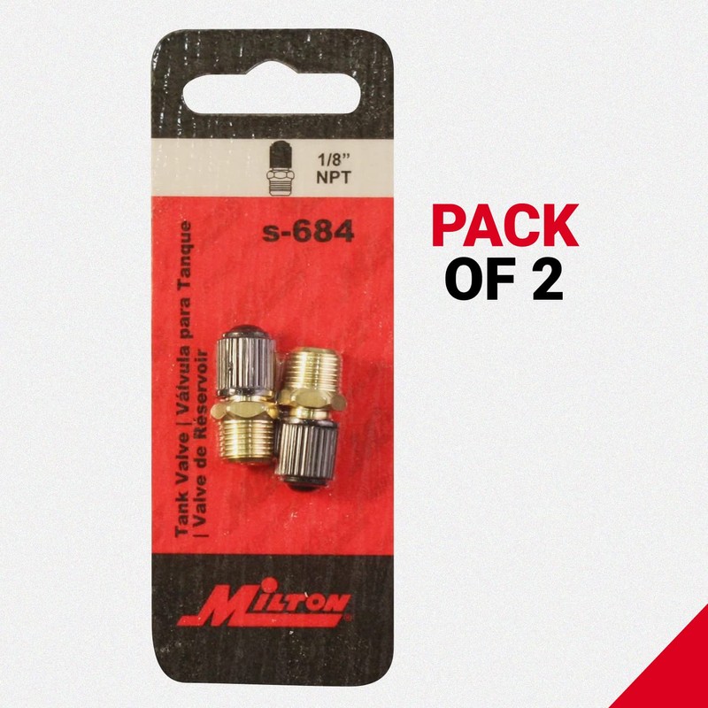 Milton S-684 1/8" NPT Tank Valve - Pack of 2