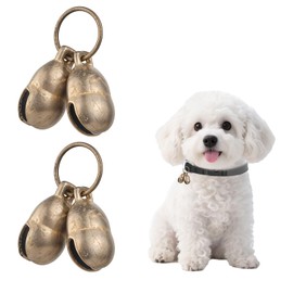 4 PCS Brass Dog Bell for Collar, Copper Dog Bells for Pet Collars Extra Loud Bells for Dogs Training to Go Outside Noise Maker Anti-Theft Dogs Bell for Pets Tracking Anti Lost Training Accessories