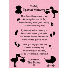 from The Bump Poem Verse 'to My Special Mummy' Baby Pink Greeting Card (Baby Shower, Just Because)