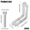KINDPMA Pack of 20 Stainless Steel Angle Connectors Metal Angle