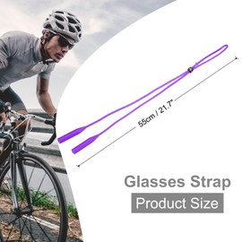 HARFINGTON 2pcs Glasses Strap Adjustable Eyeglasses Strap Silicone Sunglasses Holder Strap Eyewear Retainer Lanyards String for Men Women Children, Purple