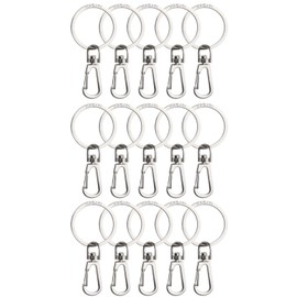 MAGATI Carabiner Key Ring with Rotating Key Ring - Compact Removable Carabiner Hook with Key Ring - Sturdy Small Key Carabiner with Hook as Key Holder, silver, Classic