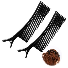 2Pcs Grip Clips for Hair Sectioning, Professional Alligator Clips, Hair Stylist Nonslip Hair Clips Comb, Sectioning Grip Clips for Salon Home Styling Sectioning Haircuts Dying Hair DIY Accessories