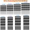 Brad Point Woodworking 60Pcs Drill Bit Set Drill for Hardwood