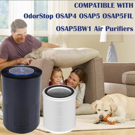 OSAP5 Filter for OdorStop H13 HEPA: Compatible with OSAP5 OSAP5BW1 Air Purifiers with 4-Stage Filtration System Include Activated carbon Air Clean Dust VOCs Odor, 2 Pack