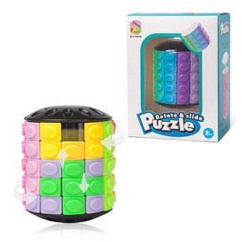 R.Y.TOYS Rotate and Slide Puzzle-Design Patent,Fidget Toys(Restore/Create)-12 Colors,5 Layers-Open Cover for Quick Play,Brain Teaser,Sensory Toys