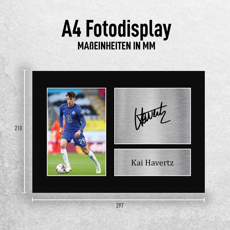 HWC Trading A4 Kai Havertz Presents Printed Autograph Picture for