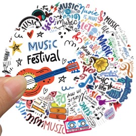 Motivational Music Stickers,50 PCS Funny Rock Meme to The Mainstream for Music Lovers Graffiti Vinyl Waterproof Decals for Water Bottles Computer Bicycle Skateboard Luggage Phone Pad Laptop