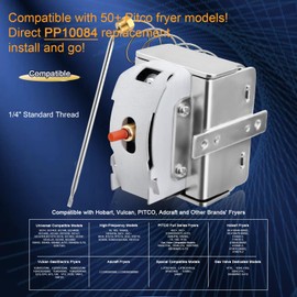 ZOKUSIK PP10084 High Limit Thermostat Switch Replacement Part for Pitco Fryers 450°F/230°C Manual Reset Safety Switch 1/4" MPT Thread fits VF35, MGII, SG14, 35C+/45C+, 18/18S, E500D, LCHMO5030