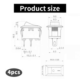 4 Stück Kippschalter 12v,Schalter 4 Polig,Wippschalter,Ein Aus Schalter 230v,Kontrollleuchte Kippschalter,Schiffstyp Selbstsichernder Einbauschalter,GlühenSchalter für Einbau in Häusern (opaque)