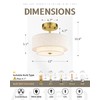 AUTELO 3-Light Drum Semi Flush Mount Ceiling Light Fixture, 12