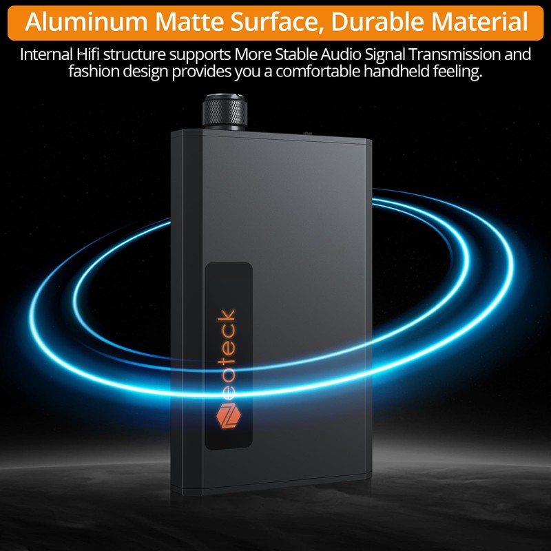 Neoteck Portable 3.5mm Headphone Amplifier with Bluetooth 5.0 Receiver, Two-Stage