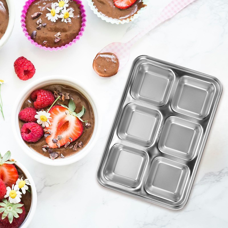 Adorila Stainless Steel Ice Cube Trays, Ice Cube Container with