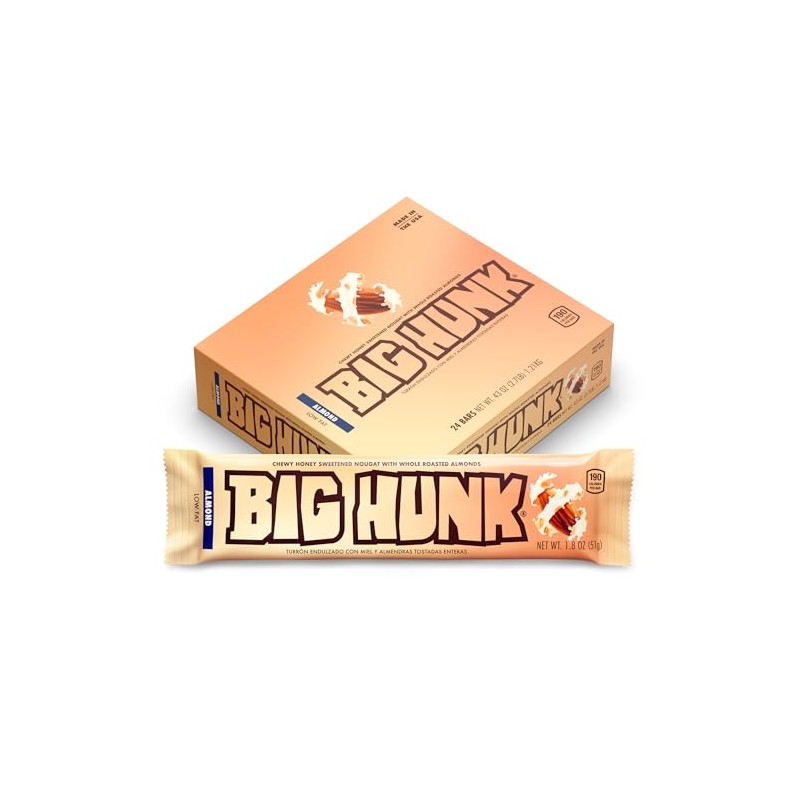 Big Hunk Almond Candy Bar, 1.8 Ounce - Bulk 24