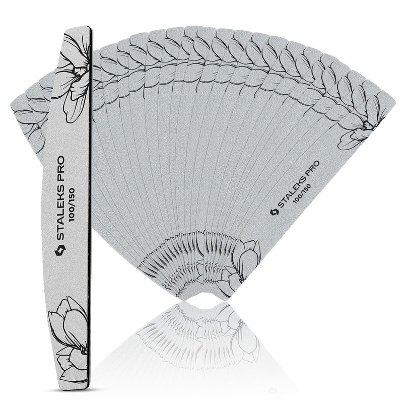 STALEKS EXPERT NFE-40-100/150-25 Half Moon Nail File Double-Sided Grit 100/150
