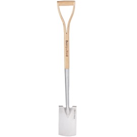 Berry&Bird Garden Digging Spade, 41" Stainless Steel Square Border Spade, Heavy Duty European Shovel with D-Grip Handle, Traditional English Style Flat Shovel for Digging, Yard Work, Transplanting