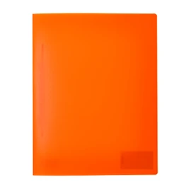 HERMA 19637 File Folder A4 Translucent Neon Orange, Pack of 3, Plastic Folder with Labelling Label, Slip Pocket & Metal Stapling Tongue, Plastic File Folder Set for School and Office