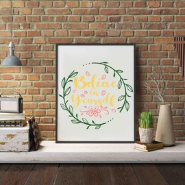 JSRQT 16Pcs Inspirational Word Stencils for Painting, Plastic Quotes Stencils for Craft Reusable, Motivational Drawing Painting Stencils, DIY Wood Wall Shirt Canvas Card Making Template, 20×20 CM