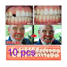 Kuashidai 28 Pieces/Set Resin Teeth Model Durable Dentures Universal Resi False Teeth Full Dentures