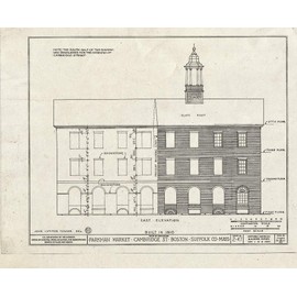 Historic Pictoric : Blueprint HABS Mass,13-BOST,40- (Sheet 1 of 6) - Parkman Market, Cambridge & North Grove Streets, Boston, Suffolk County, MA 24in x 18in