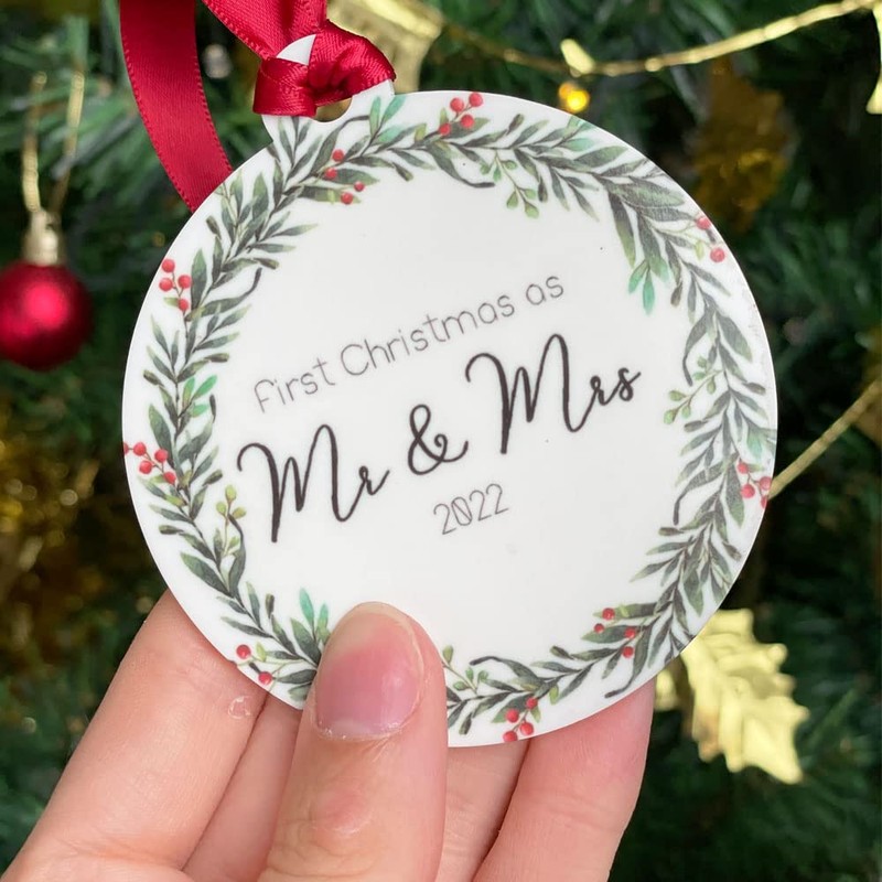 First Christmas as Mr and Mrs 2024 Wedding Bauble Christmas