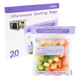 20 Pc Steam Cooking Bags Microwave Steamer Bags for Vegetables,Potatoes and Meat-Pack Zipper Microwave Steam Bags Reusable Steam Cooking Bags for Vegetables Potatoes and Meat
