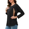 Ecavus Women's Nursing Shirts for Breastfeeding with Zipper Long Sleeve