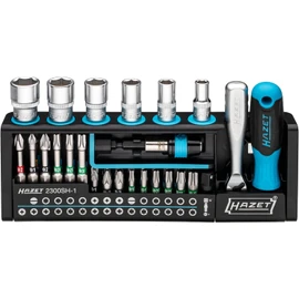 HAZET SmartHolder Tool Holder 2300SH-1 I 39-Piece Tool Bit Set, Drive: Hexagonal 6.3 (1/4 Inch), Square 6.3 mm (1/4 Inch) I Practical Tool Set Extremely Handy and Compact