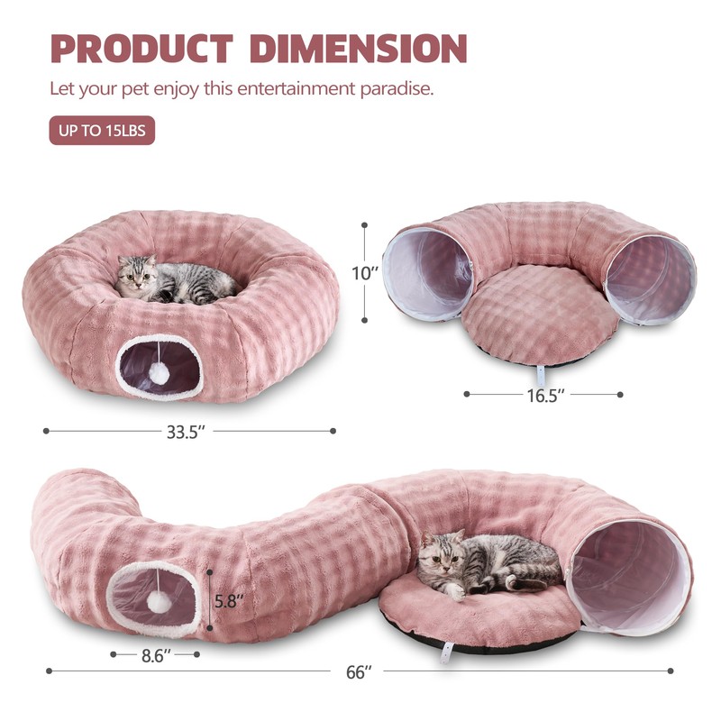 Yaning Bubble Cat Tunnel for Indoor Cats, Round Peekaboo Cave