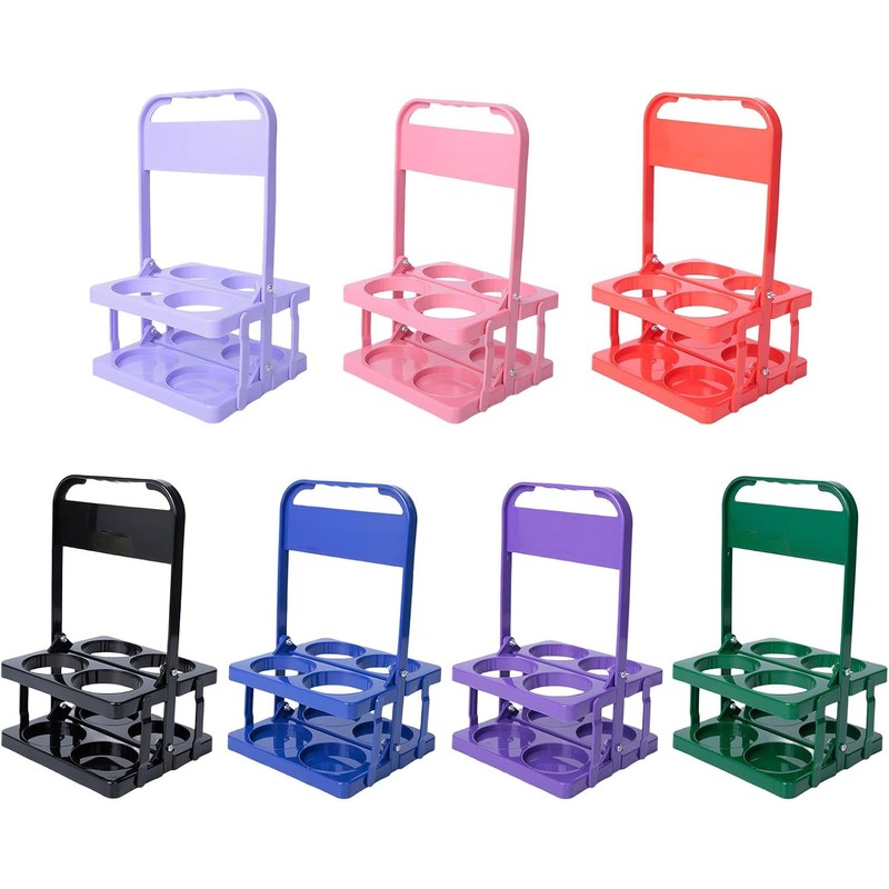 Soporte plegable eficaz de 4 botellas, de construcción resistente, soporte