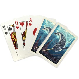 Narwhal, Letterpress (52 Playing Cards, Poker Size Card Deck with Jokers)