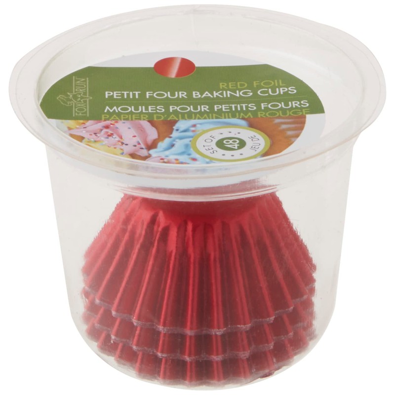 Fox Run 6957 Red Foil Bake Cups, Petit Four, 48