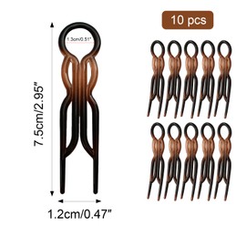 Pack of 10 Bobby Pins, Hair Pin Plastic Material, Hairpin, Hair Pin Firm and Not Easy to Fall Off, Suitable for Women, Girls to Fix the Hairstyle, Colour Brown