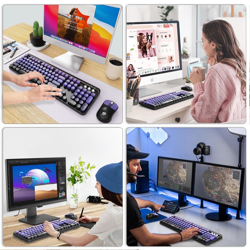 Wireless Keyboards Mouse Combos, Creamy Keyboard, Cute Wireless Keyboard and