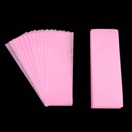 Euvoym 100 Pieces Pink Paper Waxing Wax Strips Non-Woven Hair Removal Wax Strip Leg Body Bikini Face Non-Woven Wax Strips for Arms Legs Underarm Hair Eyebrow