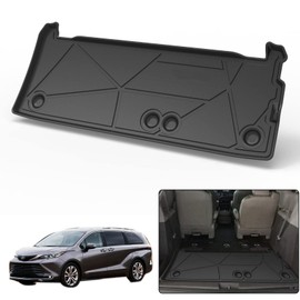 Elsetyler Cargo Liner for 2021-2026 Sienna - Black TPE All Weather Heavy Duty Waterproof Rear Cargo Tray Trunk Floor Mat Protector Compatible with 2021-2026 Toyota Sienna