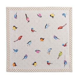 Maison d' Hermine Napkins 100% Cotton Decorative Easter Napkin Washable Cloth Napkins Set of 4 for Home, Wedding, Restaurant, Buffet Party & Camping, Birdies On Wire - Spring/Summer (45cm x 45cm)