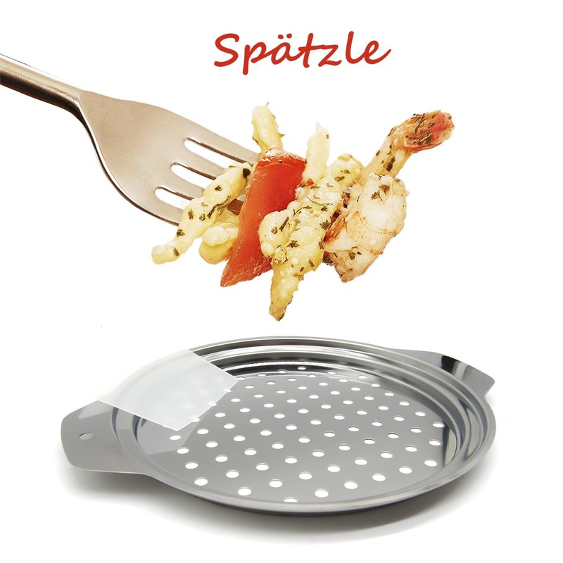 KEISSCO Stainless Steel Spaetzle Maker Lid with Scraper Traditional German