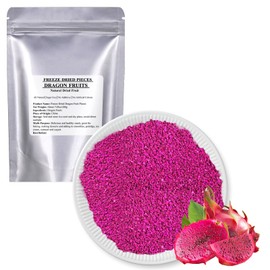 KWOLYKIM Freeze Dried Dragon Fruit Pieces 7.05oz Dried Fruits Snack Crispy Diced Fruits 100% Natural & No Additives Dragon Fruit (Each Size 1-5mm)