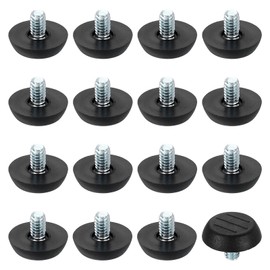 uxcell 16Pcs M6 Thread Furniture Feet Levelers, 27x15mm Adjustable Leveling Table Feet, Screw on Furniture Glide Leveling for Chair Stool Legs, Black