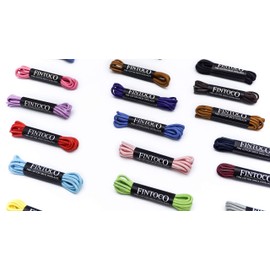 8 Pairs of Round Waxed Dress Shoelaces, Classic Essential Colors, 34 inches, (Black, Dark Brown, Tan, Navy Blue, Burgundy, Light Gray, Dark Gray, Pastel Blue)