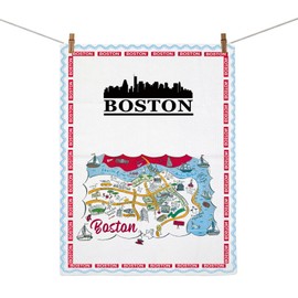 CMNIM Boston Souvenirs Gifts Boston Map Kitchen Towels Boston Themed Decor Boston Tea Towel for Housewarming Gifts (Boston Towel)
