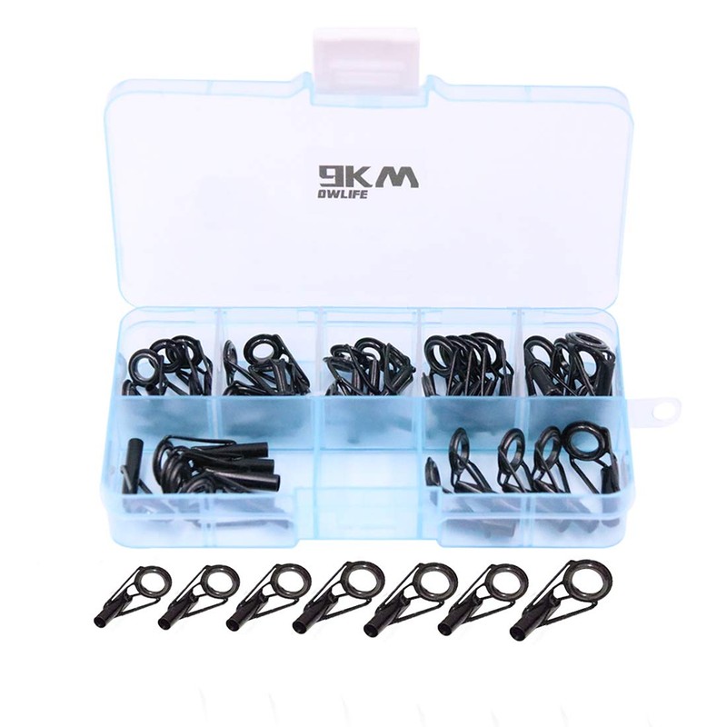 9KM DWLIFE Fishing Rod Tip Repair Black Stainless Steel Ceramic