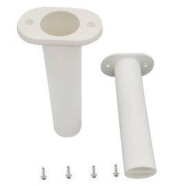 Mojiate Fishing Rod Holder Plastic with UV 90 Degree Flush Mount 2PCS for Yacht and Boats (White)