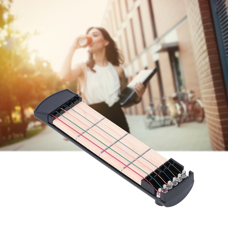 Pocket Guitar Practice Tool 6 Colorful String Fingerboard Portable Beginner